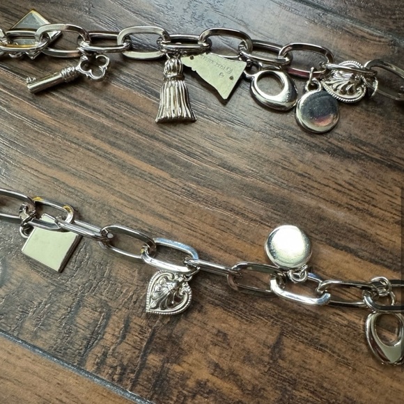 ESCADA Women’s RARE Vintage Silver Charm Chain Link Belt Stamped E Made in Spain - Picture 8 of 16